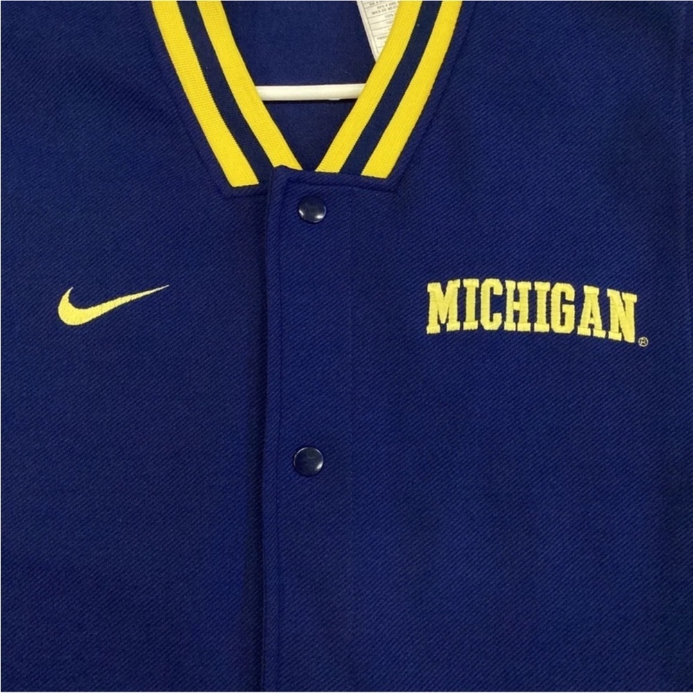 Nike Michigan Wolverines Snap Button Jersey Shirt Blue Yellow Men’s XL - Picture 4 of 6